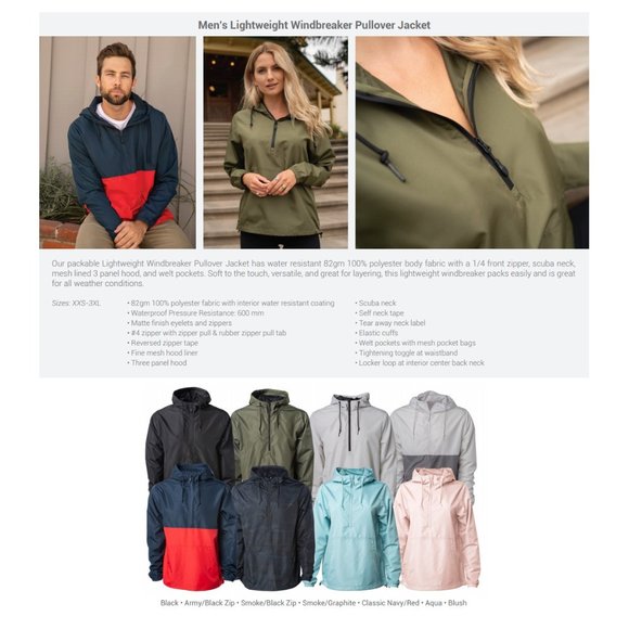 THE Ohio (Ohio Colors) Premium Unisex Lightweight Windbreaker Half-Zip Jacket - Picture 10 of 12